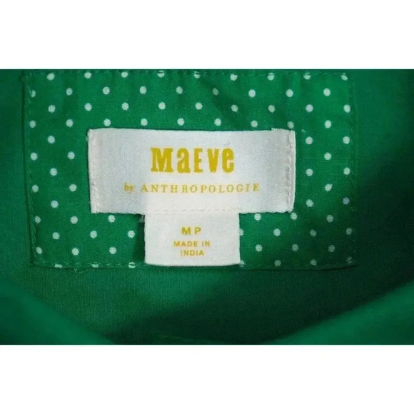 Anthropologie Maeve Green Button Down Tank Top MP - Picture 4 of 9